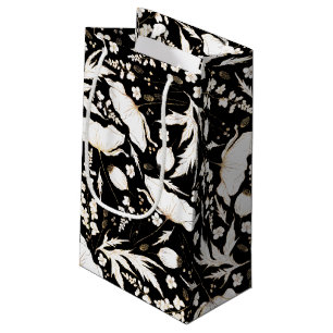 Hand-drawn Wildflowers Elegant Modern Gold Small Gift Bag