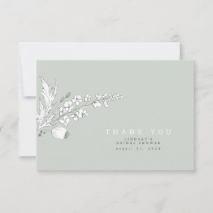 Hand-drawn Wildflowers Elegant Thank You