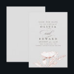 Hand-drawn Wildflowers Light Grey Save the Date<br><div class="desc">Hand-drawn rose gold wildflowers light grey save the date cards</div>