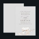 Hand-drawn Wildflowers Light Grey Save the Date<br><div class="desc">Hand-drawn gold wildflowers light grey save the date cards</div>