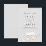 Hand-drawn Wildflowers Light Grey Save the Date<br><div class="desc">Hand-drawn gold wildflowers light grey save the date cards</div>