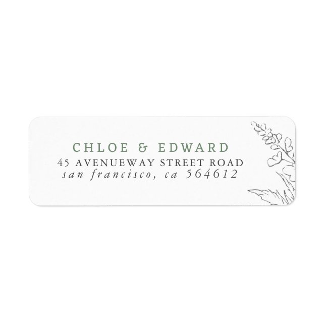 Hand-drawn Wildflowers Minimalist Sage Green (Front)