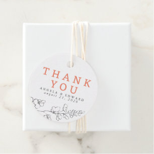 Hand-drawn Wildflowers Minimalist Thank You Favour Favour Tags