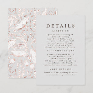 Hand-drawn Wildflowers Pattern Wedding Details Enclosure Card