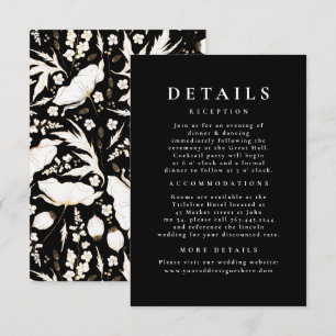 Hand-drawn Wildflowers Pattern Wedding Details Enclosure Card