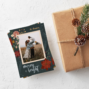 Hand-drawn Winter Florals & Oranges Photo Card