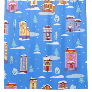 Hand drawn winter seamless pattern with cute Scand