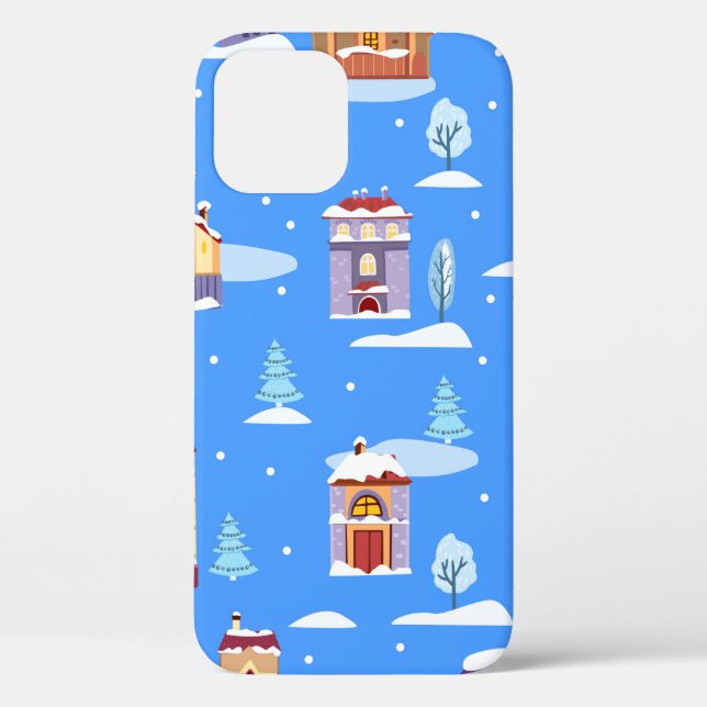 Hand drawn winter seamless pattern with cute Scand Case-Mate iPhone Case (Back)