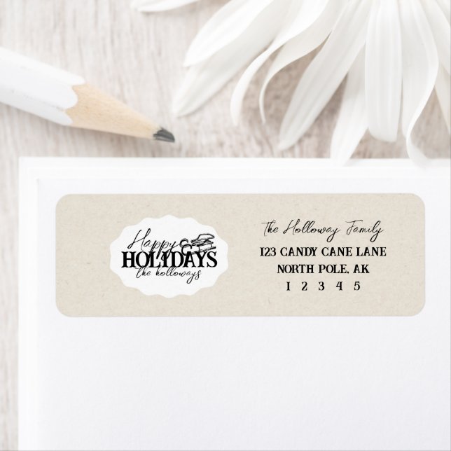 Hand Drawn Winter Sled with Elegant Script Oval (Insitu)