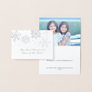 Hand drawn Winter Snowflakes   Christmas Foil Card