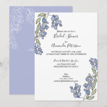 Hand Drawn Wisteria Floral Bridal Shower
