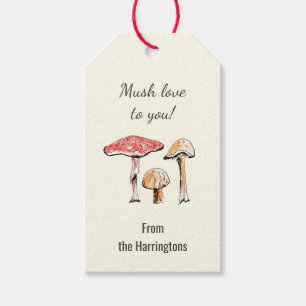 Hand-Drawn Woodland Mushrooms Nature Cottagecore Gift Tags