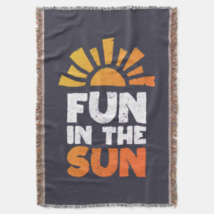 Hand Drawn Words "fun in the sun" Throw Blanket