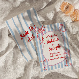 Hand Drawn Written Colourful Quirky Fun Wedding Save The Date