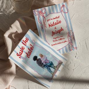 Hand Drawn Written Colourful Quirky Photo Wedding Save The Date