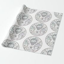 Hand-Drawn Zentangle Mandala Pattern Wrapping Pape