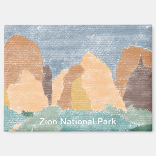 Hand Drawn Zion National Park Magnet