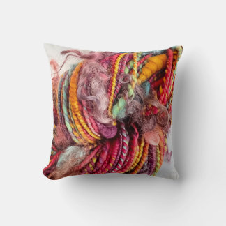 Hand Dyed and Handspun Yarn  Throw Pillow