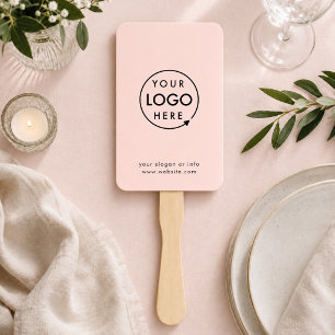 Hand Fan   Custom Logo Pink DIY Event Paddles