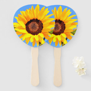 Hand fans with Yellow Sunflowers