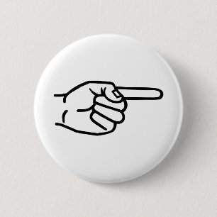 Hand finger 2 inch round button