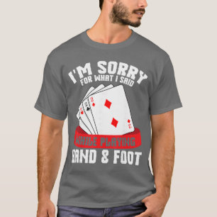 Hand Foot Player Score Partner Card Game Set Hand T-Shirt