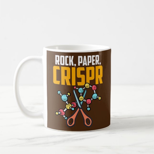 Hand Game Rock Paper Scissors CRISPR Gene Editing Coffee Mug (Left)
