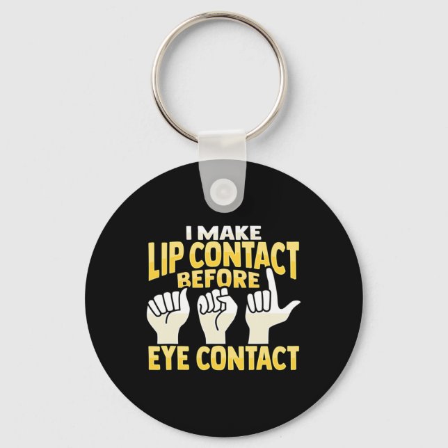 Hand Gesture Deaf Hearing Loss Awareness 10  Keychain (Front)