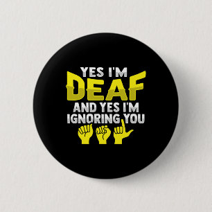 Hand Gesture Deaf Hearing Loss Awareness 11 2 Inch Round Button