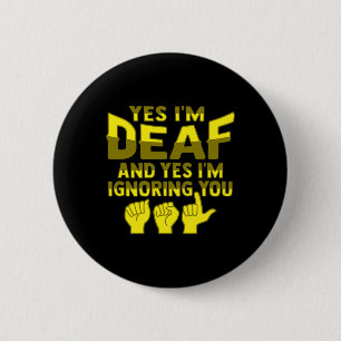 Hand Gesture Deaf Hearing Loss Awareness 1  2 Inch Round Button