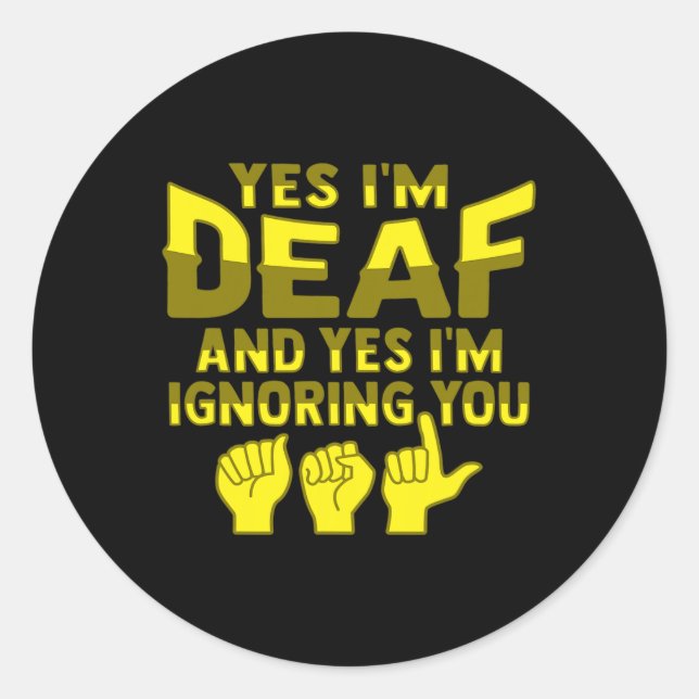 Hand Gesture Deaf Hearing Loss Awareness 1  Classic Round Sticker (Front)