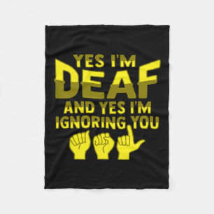 Hand Gesture Deaf Hearing Loss Awareness 1  Fleece Blanket