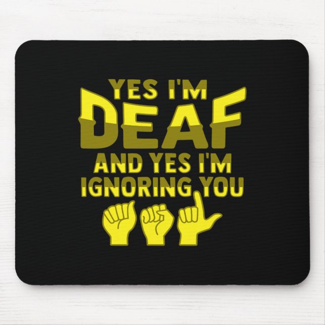 Hand Gesture Deaf Hearing Loss Awareness 1  Mouse Pad (Front)