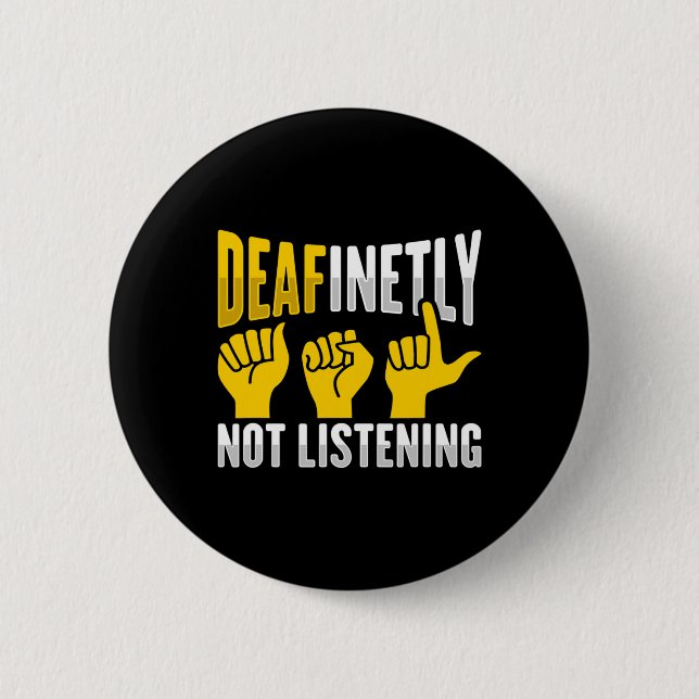 Hand Gesture Deaf Hearing Loss Awareness 3  2 Inch Round Button (Front)