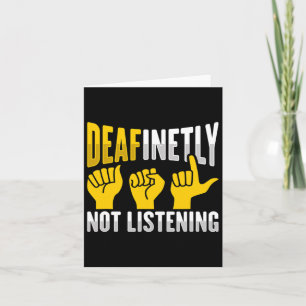 Hand Gesture Deaf Hearing Loss Awareness 3 Card