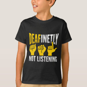 Hand Gesture Deaf Hearing Loss Awareness 3 T-Shirt