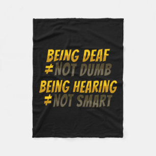 Hand Gesture Deaf Hearing Loss Awareness 6  Fleece Blanket