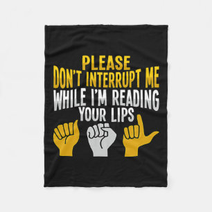 Hand Gesture Deaf Hearing Loss Awareness 9 Fleece Blanket