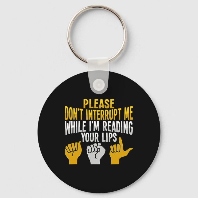 Hand Gesture Deaf Hearing Loss Awareness 9  Keychain (Front)
