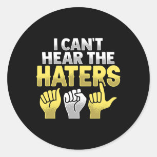 Hand Gesture Deaf Hearing Loss Awareness  Classic Round Sticker
