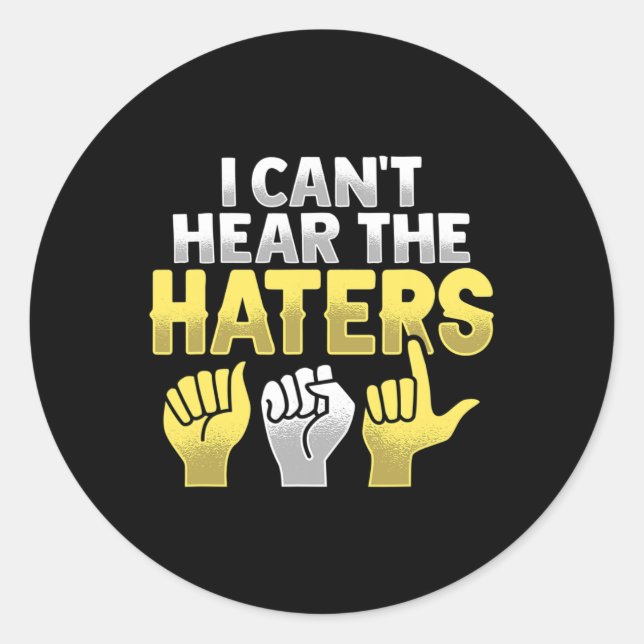Hand Gesture Deaf Hearing Loss Awareness  Classic Round Sticker (Front)