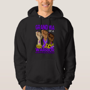 Hand Grandma Of A Warrior Migraine Headache Awaren Hoodie