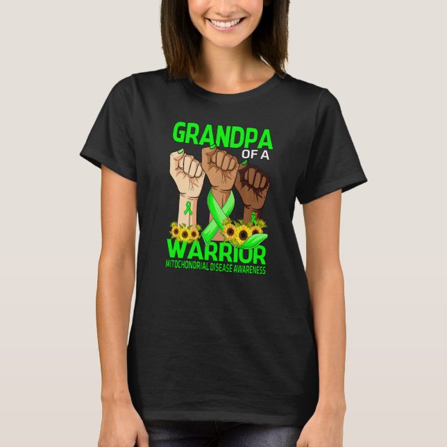 Hand Grandpa Of A Warrior Mitochondrial Disease Aw T-Shirt (Front)