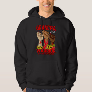 Hand Grandpa Of A Warrior Stroke Awareness Sunflow Hoodie