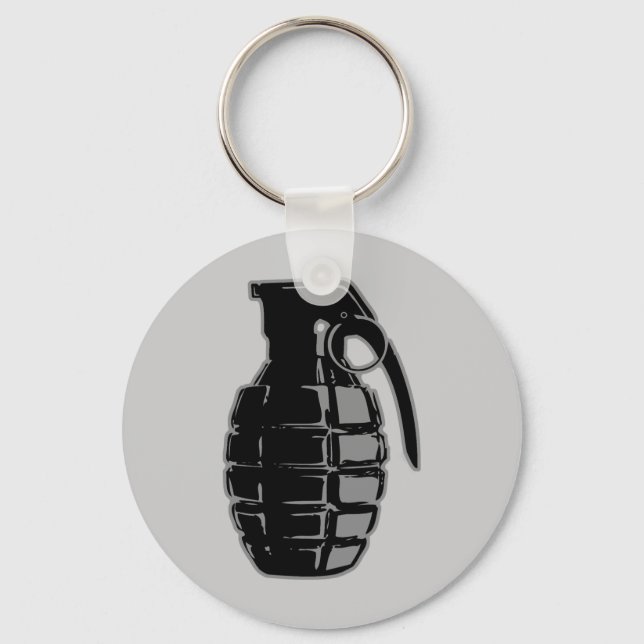 Hand Grenade - grey Keychain (Front)
