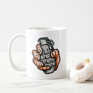 Hand Grenade In Comics Style Coffee Mug