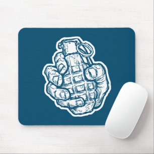 Hand Grenade In Comics Style Mouse Pad