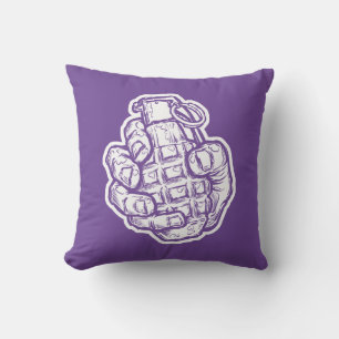 Hand Grenade In Comics Style Throw Pillow