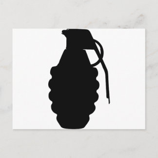 Hand Grenade Outline Silhouette Postcard