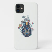 Hand Grenade Vase of Flowers